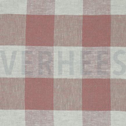 LINEN VISCOSE YARN DYED CHECKS OLD ROSE (hover)