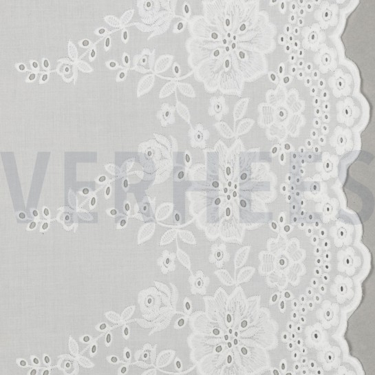 COTTON EMBROIDERY ONE-SIDE BORDER WHITE #7