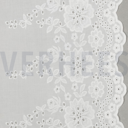 COTTON EMBROIDERY ONE-SIDE BORDER WHITE (hover)