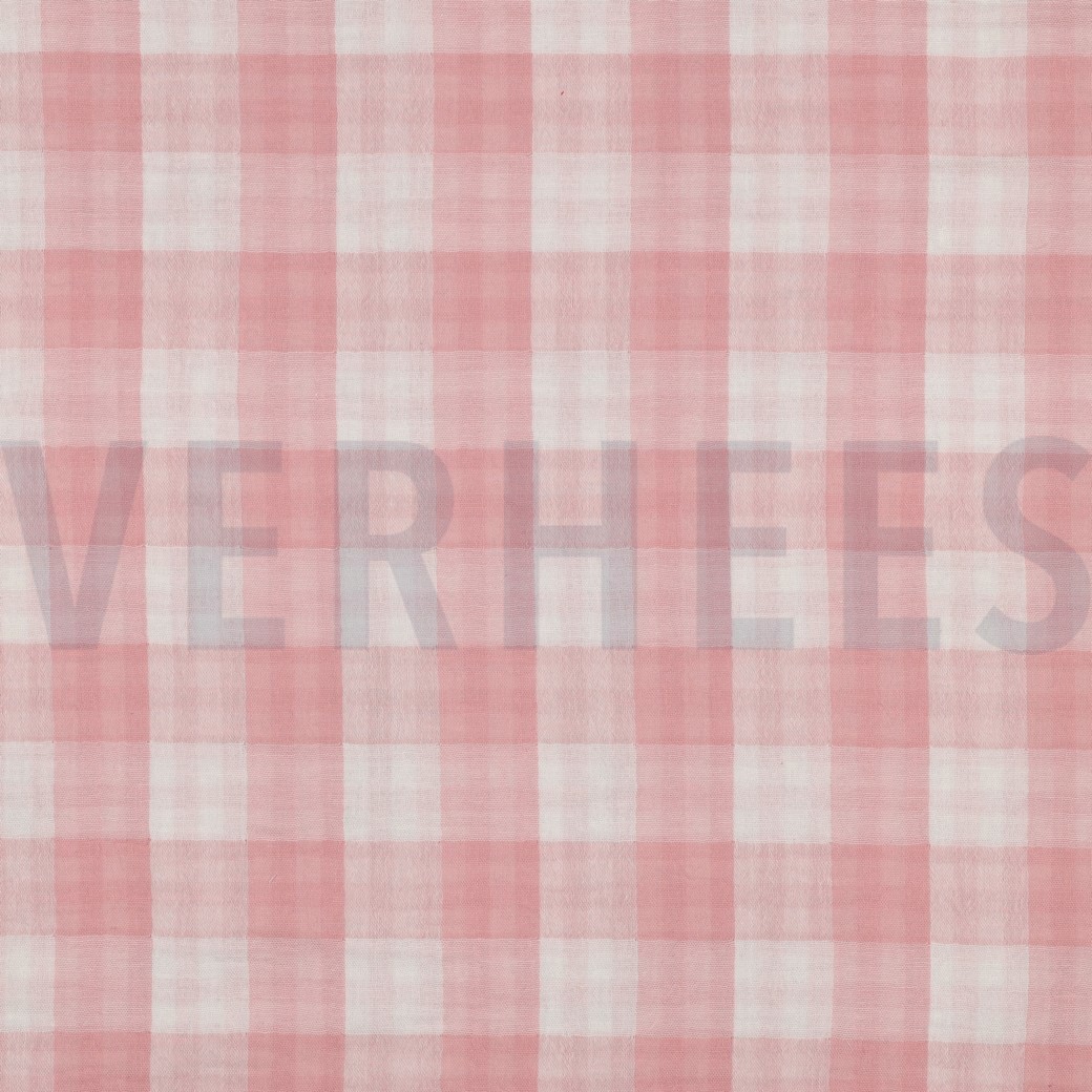 DOUBLE GAUZE DOUBLE SIDED CHECKS OLD ROSE