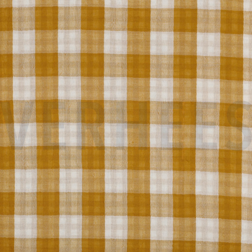 DOUBLE GAUZE DUBBELZIJDIGE RUITEN OKER