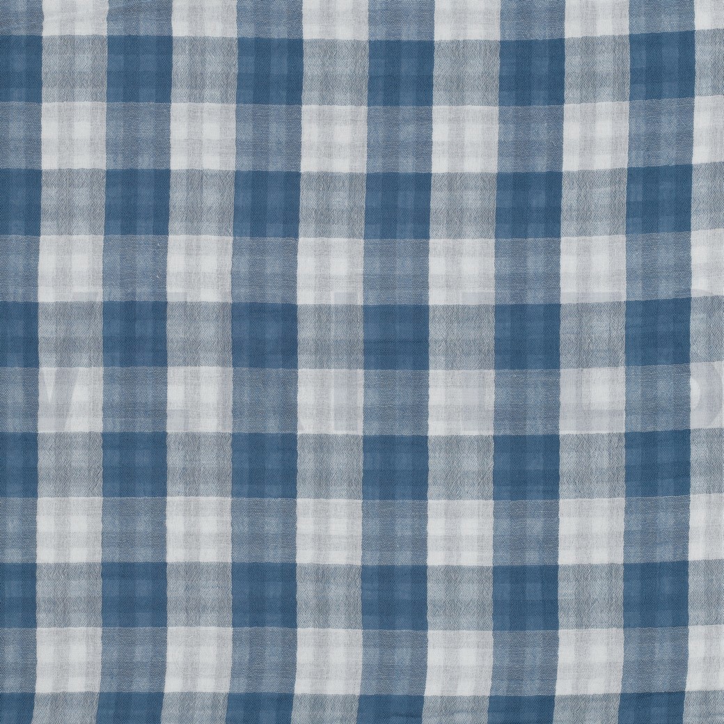 DOUBLE GAUZE DOUBLE SIDED CHECKS INDIGO