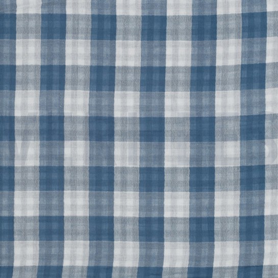 DOUBLE GAUZE DOUBLE SIDED CHECKS INDIGO #7