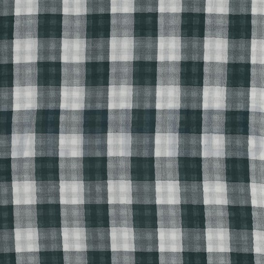 DOUBLE GAUZE DOUBLE SIDED CHECKS CYAN #7