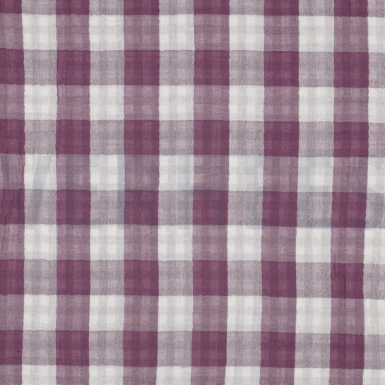 DOUBLE GAUZE DOUBLE SIDED CHECKS GRAPE #7