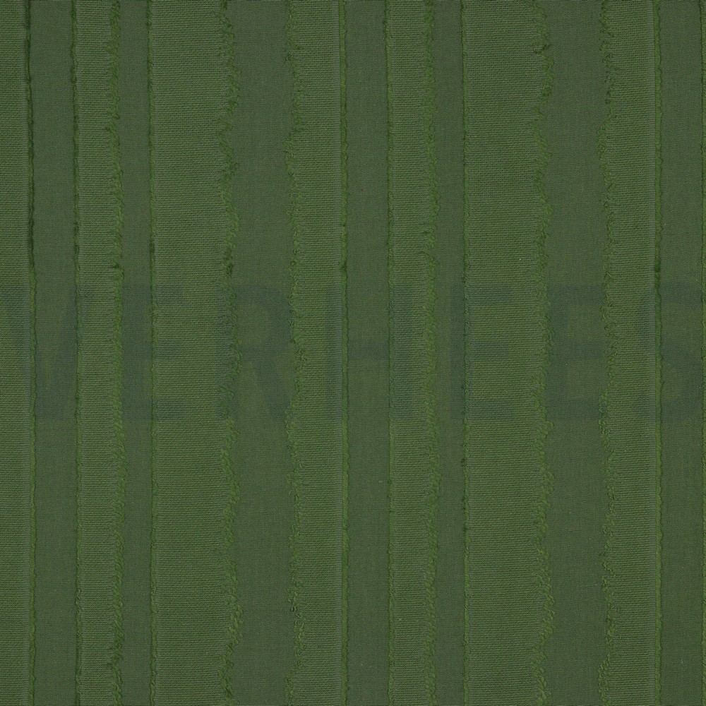 COTTON JACQUARD STRIPES ARMY GREEN