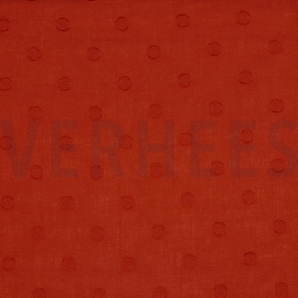 COTON JACQUARD POIS ROUGE BRIQUE (hover)