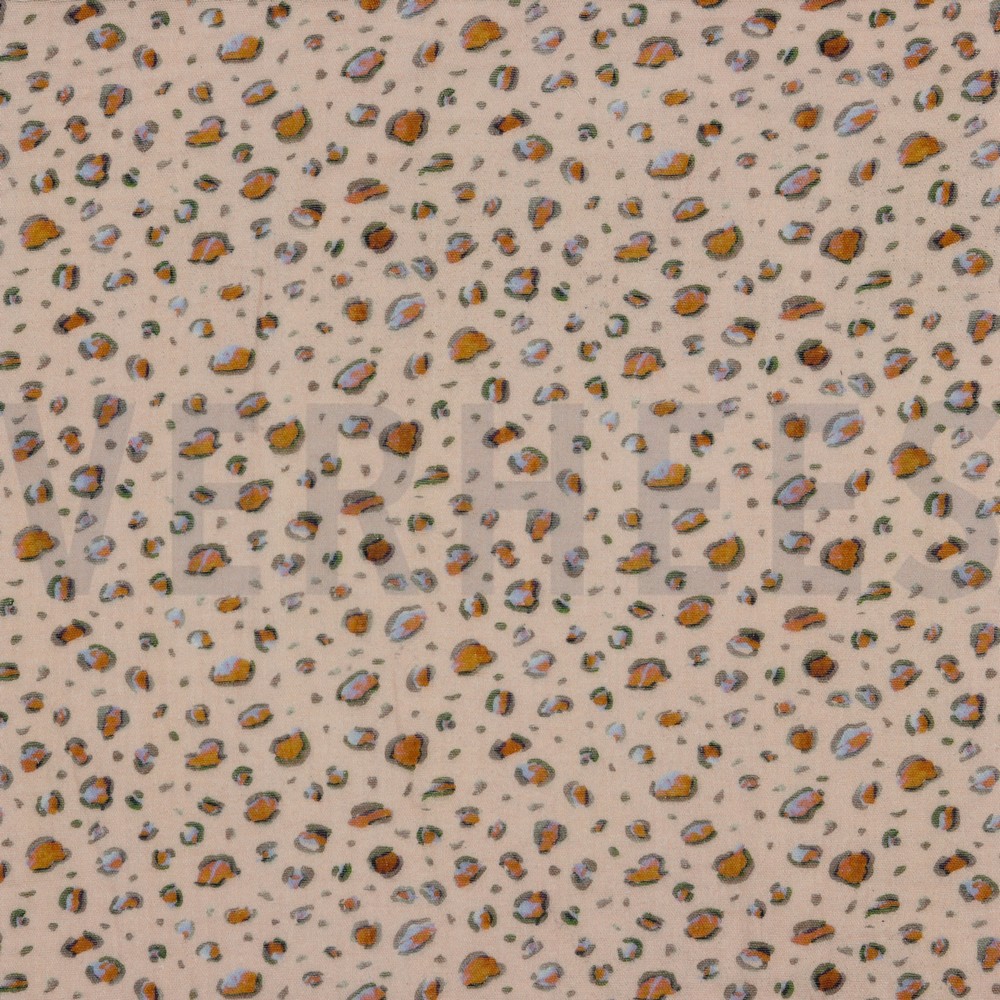 DOUBLE GAZE DE COTON PEAU D’ANIMAL ROSE PÂLE