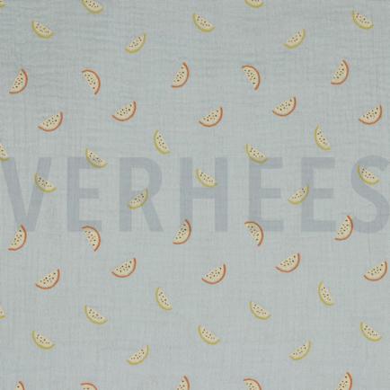 DOUBLE GAUZE GOTS MELOENEN LICHTGRIJS (hover)