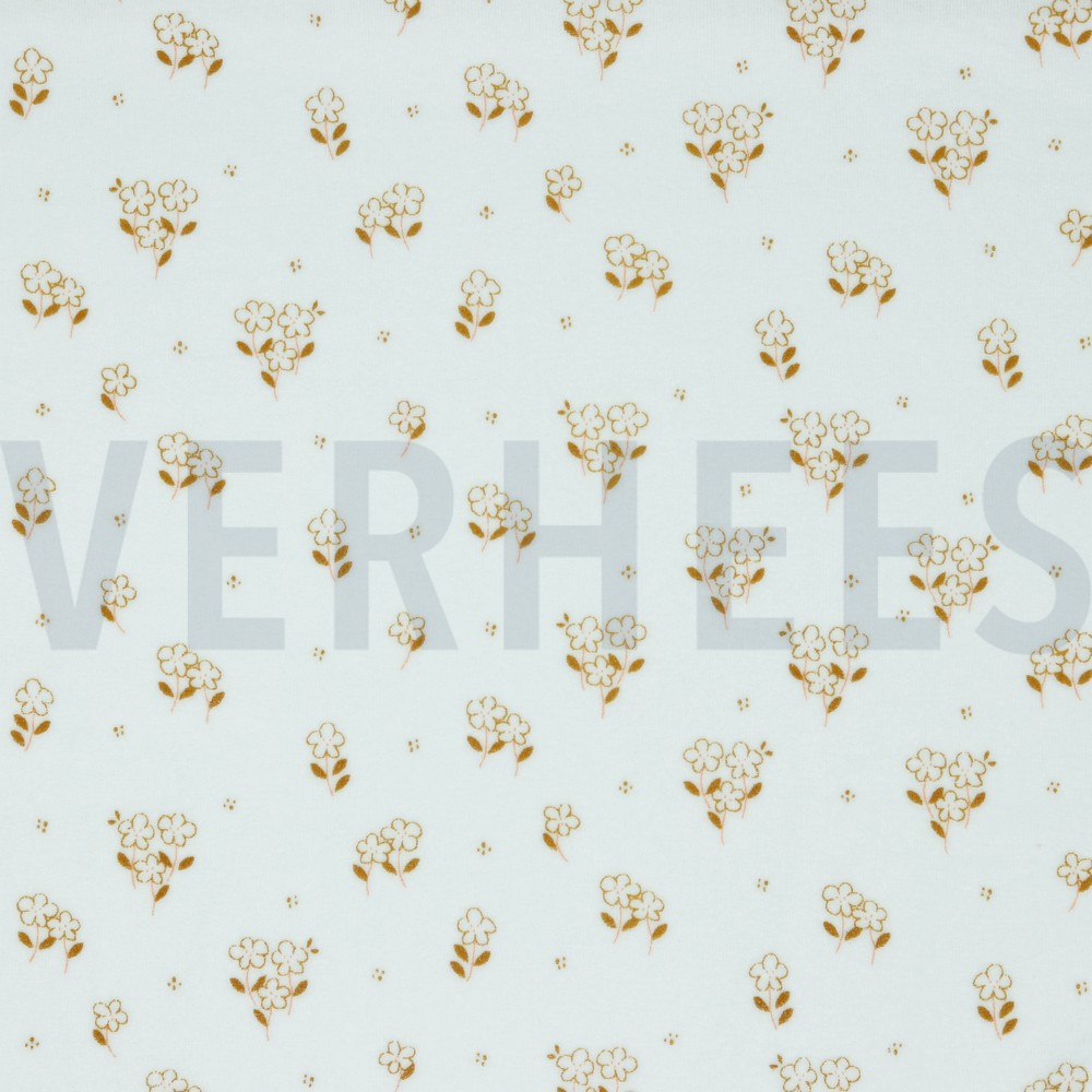 NICKY VELOURS FLOWERS WHITE