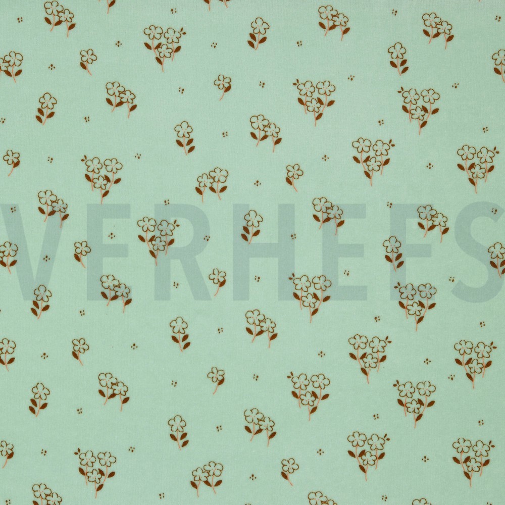 NICKY VELOURS FLOWERS MINT