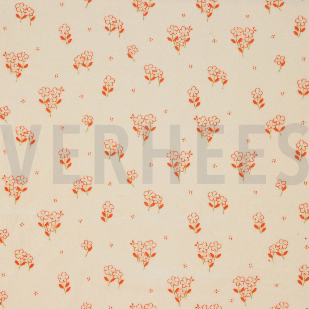 NICKY VELOURS BLOEMEN LICHT ZALM