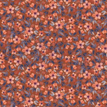 JERSEY DIGITAAL BLOEMEN POMPOENORANJE (hover)