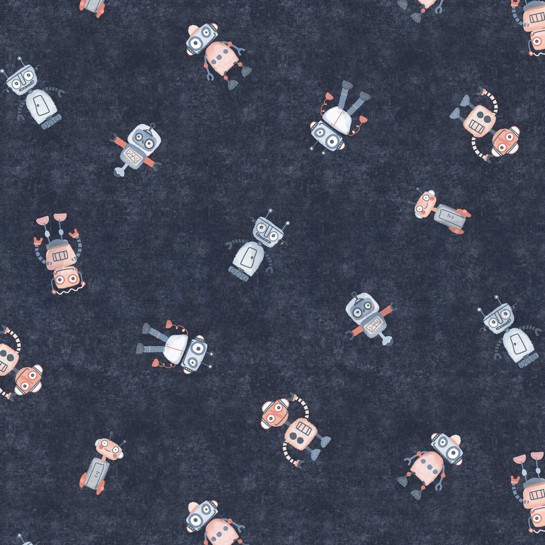 JERSEY GOTS DIGITAL ROBOTER MARINEBLAU #7