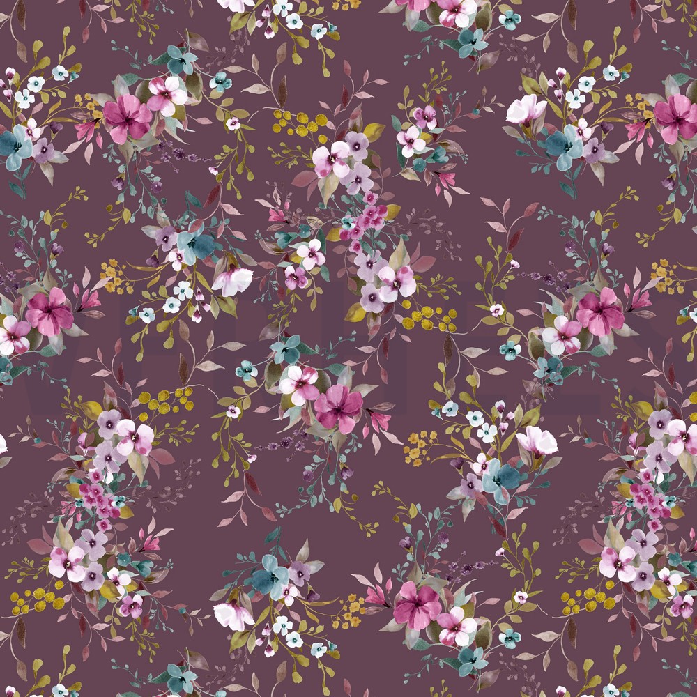 JERSEY DIGITAAL BLOEMEN AUBERGINE
