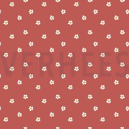 FRENCH TERRY BLOEMEN WARM KORAAL (hover)