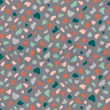 JERSEY GOTS GRAFIK PUNKTE FELSENGRAU (hover)