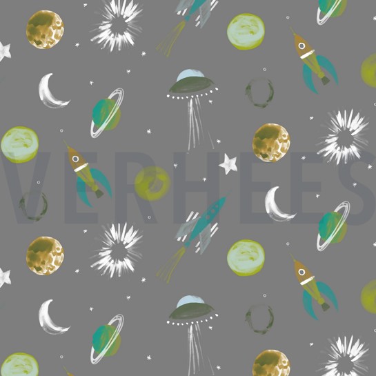 FRENCH TERRY DIGITAL WELTALL FELSENGRAU #7