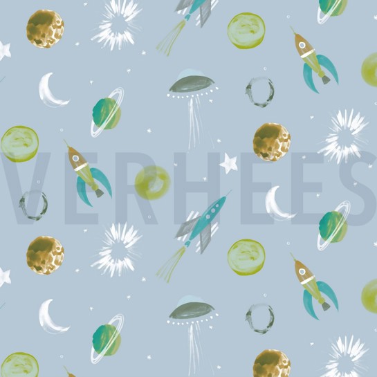 FRENCH TERRY DIGITAL WELTALL HELLBLAU #7