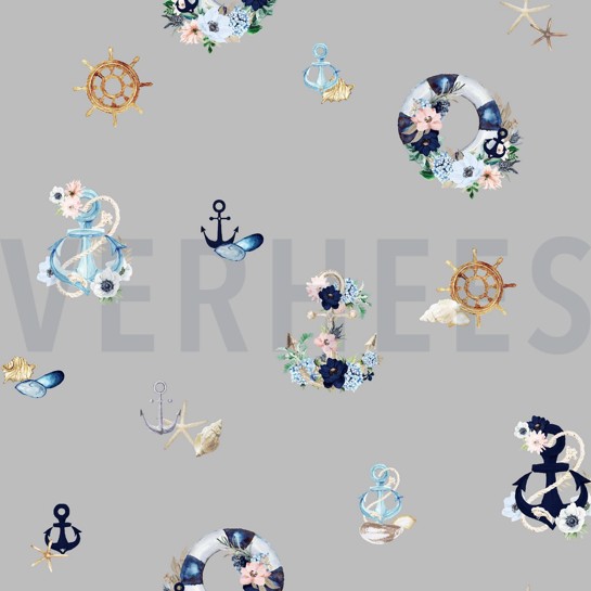 CANVAS DIGITAL ROMANTIC NAUTICAL LIGHT GREY #7