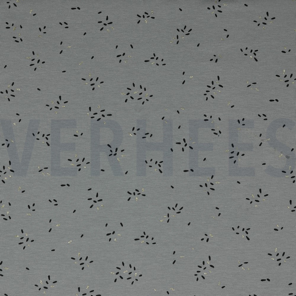 JERSEY GLITTER STREPEN STEENGRIJS