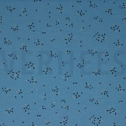 JERSEY GLITZER STREIFEN JEANSBLAU (hover)