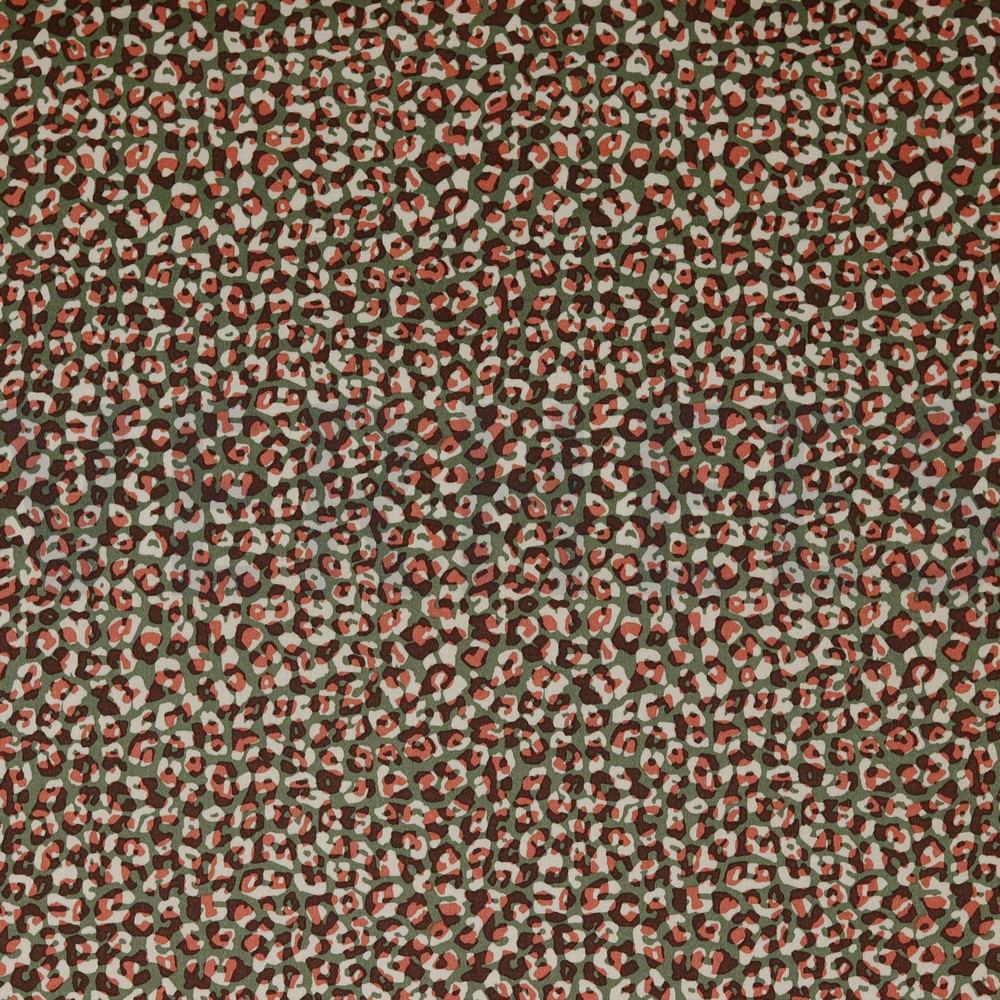 COTON SATIN STRETCH PEAU D’ANIMAL VERT MOUSSE