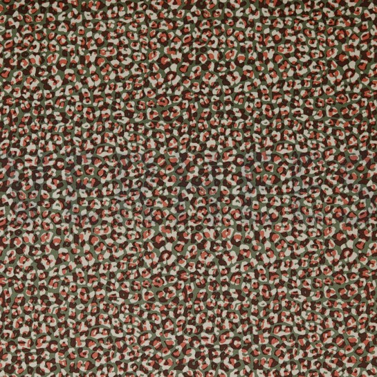 COTTON SATIN STRETCH ANIMAL SKIN MOSS GREEN #7