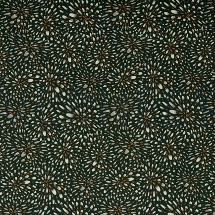 BAUMWOLLE SATIN STRETCH BLÄTTER ARMEEGRÜN (hover)