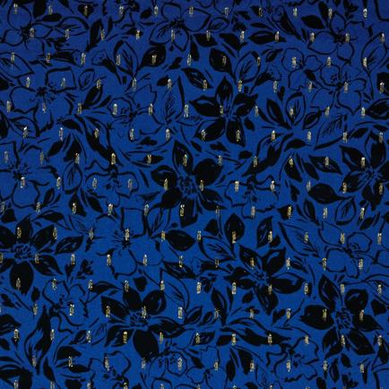 VISCOSE LUREX BLOEMEN KOBALTBLAUW (hover)