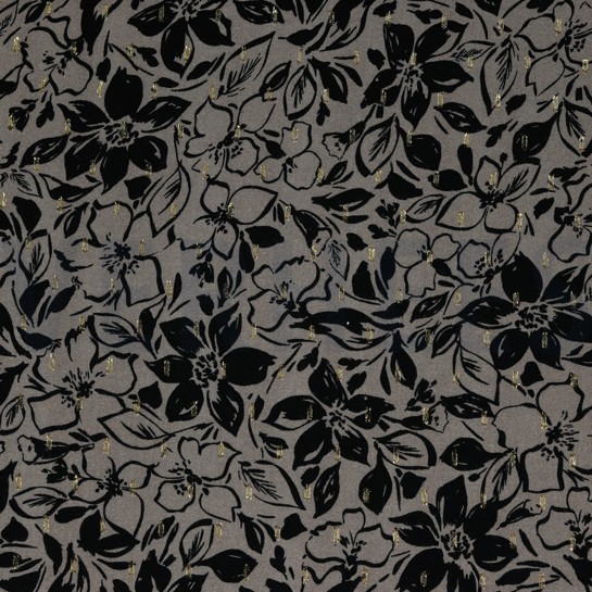 VISCOSE LUREX FLOWERS TAUPE #7