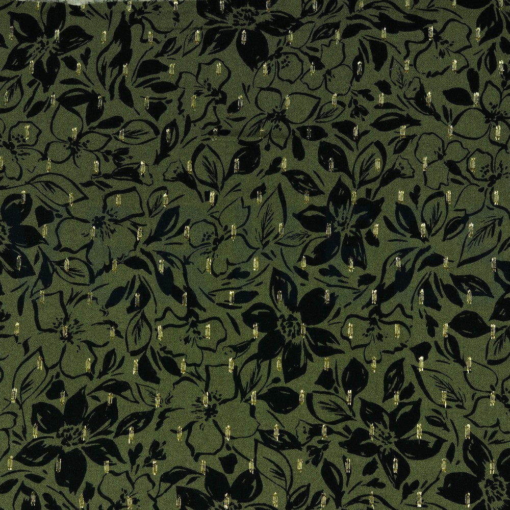 VISCOSE LUREX FLEURS CORNICHON