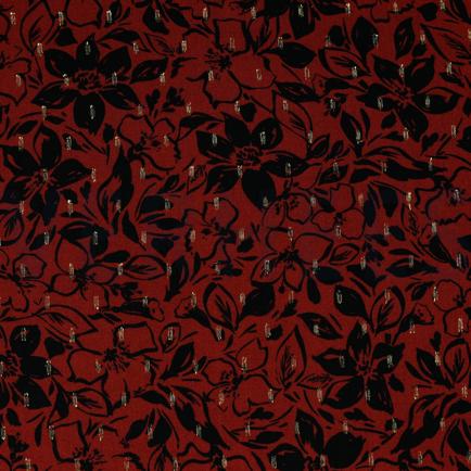 VISCOSE LUREX BLOEMEN TERRACOTTA (hover)