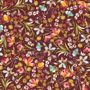VISCOSE JERSEY DIGITAL FLOWERS WINE RED (thumbnail)