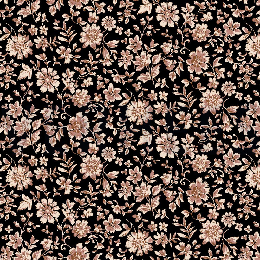 VISCOSE RADIANCE FLOWERS BLACK