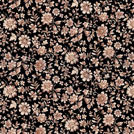 VISCOSE RADIANCE BLOEMEN ZWART (hover)