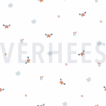 BAUMWOLLE POPELINE GOTS MEERESLEBEN WEISS (hover)