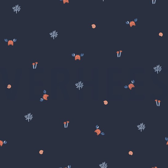 BAUMWOLLE POPELINE GOTS MEERESLEBEN MARINEBLAU #7