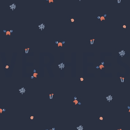 BAUMWOLLE POPELINE GOTS MEERESLEBEN MARINEBLAU (hover)