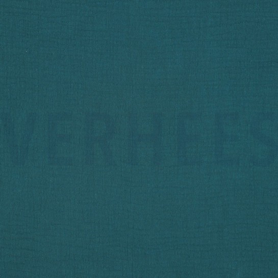 DOUBLE GAZE DE COTON CYAN FONCÉ #7