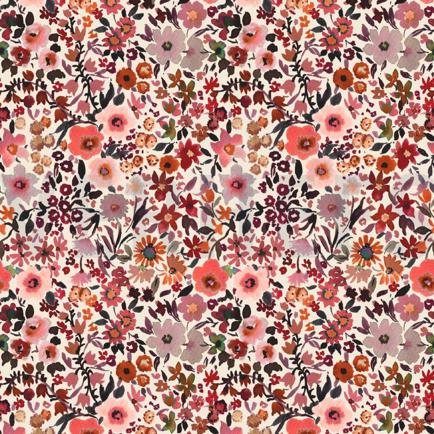 FINE POPLIN DIGITAL FLEURS ECRU (hover)