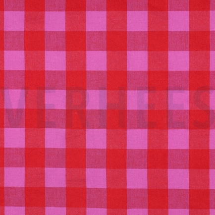 KATOEN GARENGEVERFD RUITEN ROOD (hover)