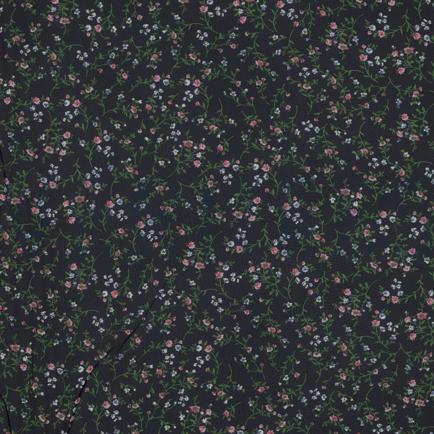 CHIFFON FLEURS BLEU MARINE (hover)