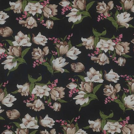 CHIFFON FLEURS NOIR/SABLE (hover)