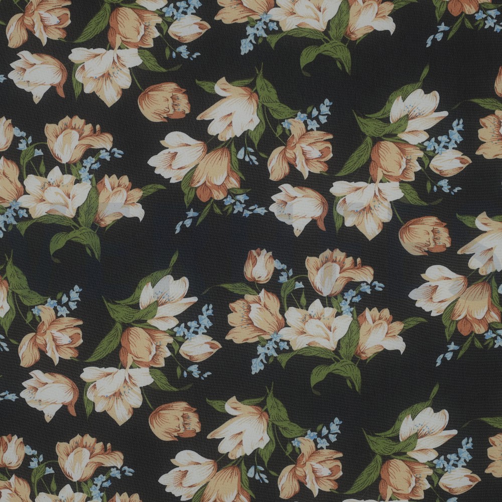 CHIFFON FLOWERS BLACK
