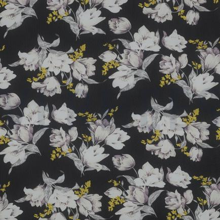 CHIFFON FLEURS NOIR/LILAS CLAIR (hover)