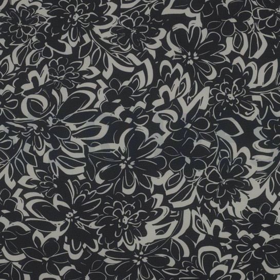 CHIFFON BLUMEN SCHWARZ #7