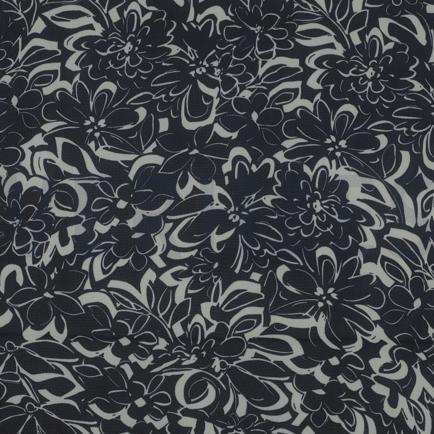 CHIFFON FLEURS BLEU MARINE (hover)
