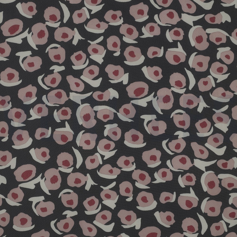 CHIFFON ABSTRACT ZWART / MAUVE