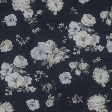 CHIFFON BLOEMEN MARINEBLAUW (hover)